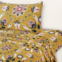 Parure de lit Keyseria avec 2 taies d'oreiller, drap plat en coton imprimé floral moderne 150 TC