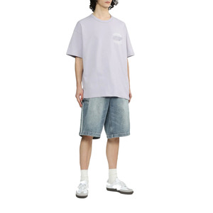 Custom Relaxed Fit <b>Vintage</b> Washed Denim <b>Cargo</b> Jorts for Men with Side Stripes Casual Streetwear Summer Men's Shorts 100% Cotton - Product Image 1