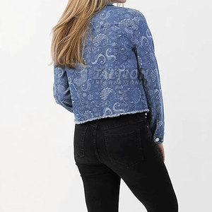 Veste en jean pour femme, fabrication professionnelle, vente en gros, vêtements décontractés, usage extérieur, veste en jean pour femme avec personnalisation - Product Image 6