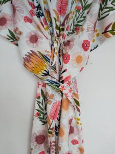 Vestido Kaftán de Algodón Hecho a Mano en India, Túnica Kimono de Corte Holgado para la Playa - Product Image 5