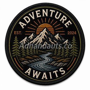 Custom Outdoor <b>Embroidery</b> Patch Manufacturer | Mountain Adventure Embroidered Badge | Premium Iron-On Sew-On Logo Patches - Product Image 2