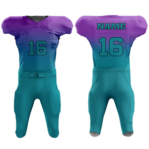 Uniforme de Fútbol Americano Personalizado de Secado Rápido y Transpirable de Color Sólido con Mangas Cortas - Product Image 4