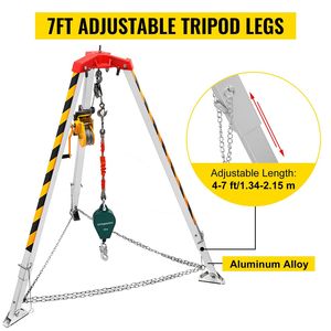 Verricello da 1200 libbre per il soccorso in spazi confinati, con staffa a 7 gambe, cavo da 98 pollici, kit treppiede da 32,8 pollici per spazi confinati - Product Image 4