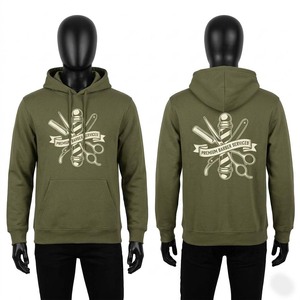 Sweat à capuche tricoté en mélange de coton premium, écologique, avec poche imperméable, personnalisable avec logo graphique imprimé en sérigraphie - Product Image 1