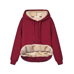 Custom Logo <b>Women's</b> Hoodie Best Quality Plush <b>Long</b> Sleeved Plus Size Hooded Sweater <b>Women's</b> Plush Winter Hoodie - Product Image 3