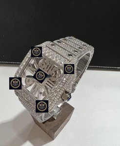 Montre de luxe unisexe en acier inoxydable avec cadran à aiguilles en moissanite, GPS, date automatique, résistance à l'eau 10 bars, boîtier et bracelet - Product Image 2