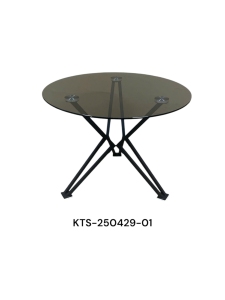 Modern Round Tempered Glass Dining <b>Table</b> with Metal Frame for Dining Room Furniture Lumetal Vietnam - Product Image 3