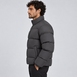 Chaqueta Acolchada Impermeable de Invierno para Hombre con Cuello Alto, Chaqueta de Burbujas Personalizada al por Mayor, Chaqueta Acolchada Personalizada para Exteriores - Product Image 3
