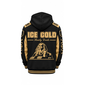 Sudadera con Capucha Negra y Dorada con Cierre para Hombre Alpha Phi Alpha, Corte Regular, Informal, de Invierno, con Diseño de Letras Bordadas e Impresas - Product Image 6