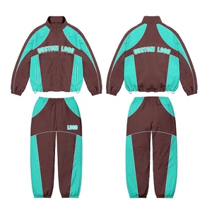 Ensemble survêtement coupe-vent en polyester personnalisé 2026, style streetwear, 2 pièces, short et veste réfléchissante pour homme - Product Image 6