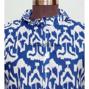 Vestidos Casuales de Verano para Mujer, 100% Algodón, Manga Larga, Cuello Redondo, Estampado Floral, Estilo Vintage Romántico, Corte Ajustado, Ecológicos - Product Image 3