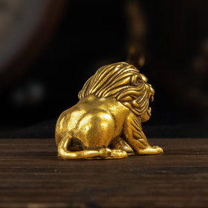 Elegant Brass <b>Lion</b> Figurine Majestic Roaring <b>Lion</b> Sculpture Luxury Animal <b>Statue</b> Tabletop Home Office Decor - Product Image 2