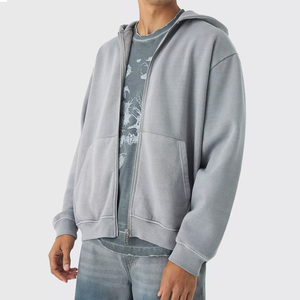 Nouveaux sweats à capuche zippés pour hommes, légers, à séchage rapide, effet délavé, respirants et confortables - Product Image 1