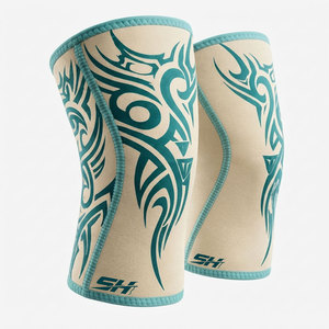 Genouillères en néoprène imprimées élégantes et résistantes à l'abrasion, tissage extensible multidirectionnel, protection antidérapante pour les genoux - Product Image 1