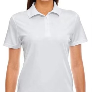 Camiseta Polo Blanca de Algodón para Mujer, Manga Corta, Color Sólido, Corte Regular Informal, Tejido Oxford Transpirable, Corte Regular, OEM - Product Image 1