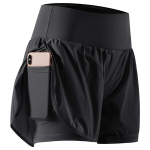 Vêtements de sport pour femmes avec logo personnalisé, shorts intégrés 2 en 1, extensibles, pour la course à pied, l'entraînement et les activités sportives - Product Image 3
