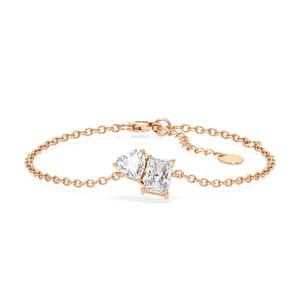 Bracelets à maillons REYES personnalisables en or blanc 14 carats avec diamant de laboratoire de 1,8 carat, bijoux de luxe pour femmes, cadeau d'anniversaire ou de mariage - Product Image 5