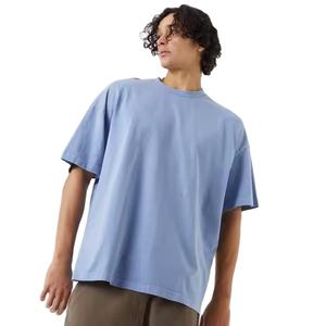Camisetas de gran tamaño personalizadas de alta calidad para hombre, estilo informal con cuello redondo, estampado en seco liso en blanco para deportes, gimnasio, impresión Digital personalizada - Product Image 6