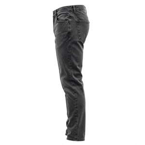 Jean droit noir pour homme, taille haute, en coton délavé, style décontracté mi-saison, fermeture boutonnée - Product Image 5