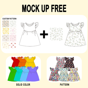 <span class=keywords><strong>Vestito</strong></span> <span class=keywords><strong>da</strong></span> <span class=keywords><strong>bambina</strong></span> all'ingrosso personalizzato ODM in due pezzi per Halloween, con stampa colorata di <span class=keywords><strong>zucca</strong></span> e fantasma, maniche a volant e fiocco - Product Image 2