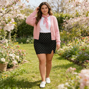 Minifalda de lunares con dobladillo fruncido y corte ajustado Temu 2026, ideal para uso diario y salidas nocturnas para mujer - ¡Gran oferta! - Product Image 4