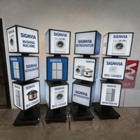 Espositore Luminoso a Cubo Rotante a 4 Lati, Lightbox LED Personalizzato per Menu di Negozi di Elettronica, Ristoranti, Poster Pubblicitari