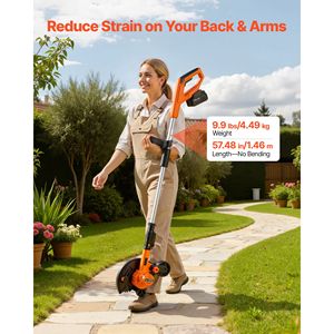 Tagliabordi a Batteria Senza Fili con Lama da 8,8 Pollici, Profondità di Taglio Regolabile in 3 Posizioni, Batteria da 4000 mAh, Attrezzo da Giardino - Product Image 5