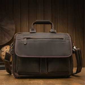 Maletín de Cuero para Negocios, Duradero, Vintage, Multifuncional, con Bolsillos, Logotipo Personalizado, de Lujo, de Primera Calidad, para Portátil, para Hombre - Product Image 1
