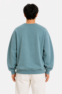 <b>Men</b> Premium Fleece Sweatshirt Crew Neck Pullover Sweatshirt Casual Solid Color Sweatshirt Soft Cotton Blend Sweatshirt Relaxed - Product Image 2