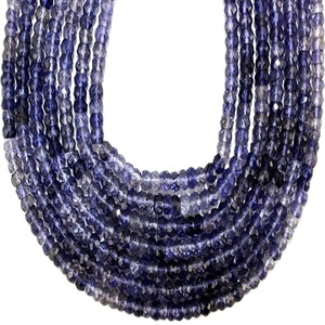 Piedra preciosa de iolita Natural de 13 "de alta calidad, piedra semipreciosa facetada, cuentas azules, joyería hecha a mano - Product Image 1