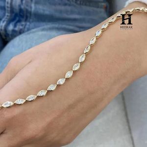 Luxury Marquise Cut Diamond Tennis <b>Bracelet</b>, 18K Gold Setting Bezel-Set Stone <b>Bracelet</b> for Women, Elegant Minimalist Jewelry - Product Image 3