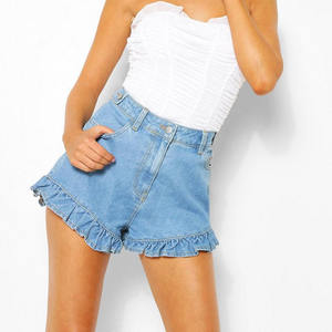 โรงงานขายส่งราคาถูก รับผลิตจำนวนมาก รับทำแบรนด์ส่วนตัว จัดหาสินค้าลำลอง ปี 2026 ราคาโรงงานถูก กางเกงยีนส์ขาสั้นผู้หญิง - Product Image 6