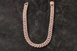 Chaîne cubaine Hip Hop pour homme en or blanc 10K 14K avec maillons infinis, diamants brillants cultivés en laboratoire VVS, certifiés IGI, collier en or - Product Image 2