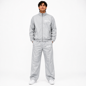 Ensemble de survêtement coupe-vent blanc pour homme, veste de sport légère, pantalon de jogging, tenue de sport streetwear - Product Image 1
