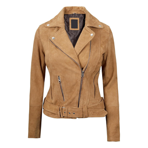 Chaqueta de Cuero Premium para Mujer, para Otoño e Invierno, con Cuero Genuino Suave y Servicio OEM Personalizado - Product Image 1