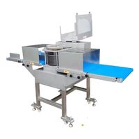 Cortadora de Carne Horizontal Pequeña de Acero Inoxidable Dezoton, Máquina para Filetear Pechuga de Pollo y Tocino con Cinta Transportadora