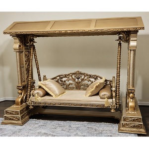 Classic Designer Oonjal For Indoor Living Area Buy Victorian Style Wooden Swing For Home Premium Gold Finish Swing Set - Product Image 1