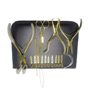 Kit Profesional de Extensiones de Cabello para Salón, Juego Completo para Extensiones de Cabello con Clip, Adhesivas y de Microperlas, con Pinzas de Acero Inoxidable - Product Image 2