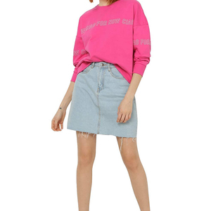 Sudadera Oversize Rosa para Mujer con Estampado de Letras en la Parte Delantera, Manga Larga, 100% Algodón Tejido, Ropa Casual de Primavera - Product Image 1