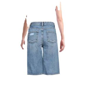 Shorts de Mezclilla de Cintura Alta para Mujer, Corte Recto, Estilo Vintage, Casual, Verano, Impermeables, de Algodón Suave - Product Image 4