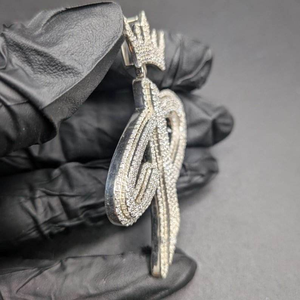 Pendentif Couronne Initiale en Moissanite, Bijou de Luxe Hip Hop Iced Out, Collier Personnalisé avec Lettre pour Homme - Product Image 5