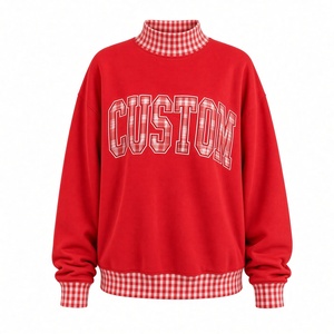 เสื้อสเวตเชิ้ตคอเต่าทรงโอเวอร์ไซส์สำหรับผู้หญิง คุณภาพพรีเมียม แต่งลายสก็อตสีเหลือง พิมพ์ลายตัวอักษรตามสั่ง สไตล์ลำลอง - Product Image 6