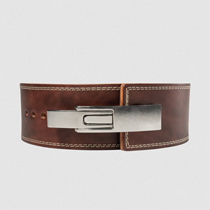 10MM Genuine Cherry Leather Lever Buckle Weightlifting Belt Custom Logo Gym Fitness Belt Deadlift <b>Back</b> <b>Support</b> Powerlifting - Product Image 3