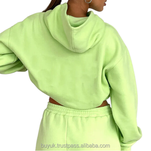 Femmes décontracté automne hiver survêtement ensembles épais chaud polaire sweats à capuche joggeurs léger tricoté Spandex à capuche tenues assorties - Product Image 2