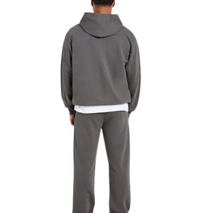 <b>Mens</b> Charcoal <b>Grey</b> Oversized Hoodie Tracksuit Set Matching Sweatpants Two Piece Casual Streetwear Sportswear Jogger Suit - Product Image 6