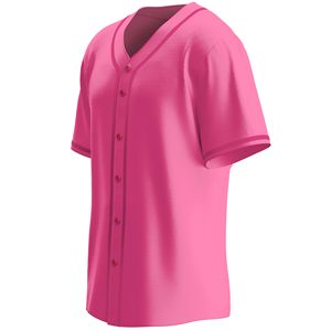 Women’s <b>Baseball</b> Jersey Shirt with Breathable Mesh Fabric and Stylish Button Front Pink <b>Baseball</b> Jersey - Product Image 4