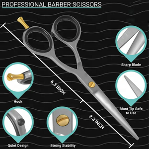 Tijeras de Corte de Pelo de Alta Calidad, Tijeras de Peluquería Profesionales, Tijeras de Barbería de Fábrica, Logotipo Personalizado OEM - Product Image 4