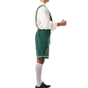 Pantalones Cortos Bávaros de Cuero Verde para Hombre, Más Vendidos, con Bordado, Cintura Media, Casuales, Tejidos y Transpirables - Product Image 4