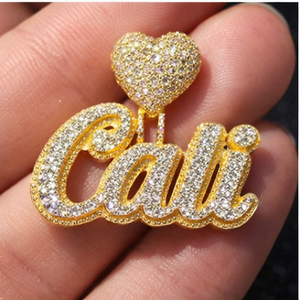 Collier unisexe Hip Hop en argent 925 plaqué rhodium, avec pendentif Moissanite en forme de cœur, lettre initiale personnalisée en écriture cursive, idéal pour les fêtes - Product Image 4