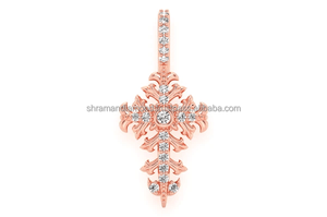 Vintage Religious 14K <b>Solid</b> <b>Gold</b> Hip Hop <b>Pendant</b> Necklace Sparkling Natural Diamond Jesus Filigree Cross Fine <b>Pendants</b> Charms - Product Image 4